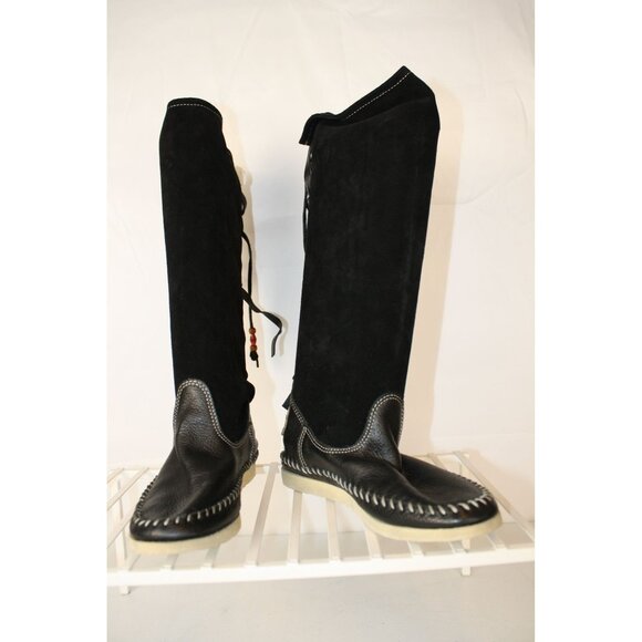 Buyamba/Anthropologie Shoes - Anthropologie Buyamba Cycle of Hope Tall Black Lace up Boots